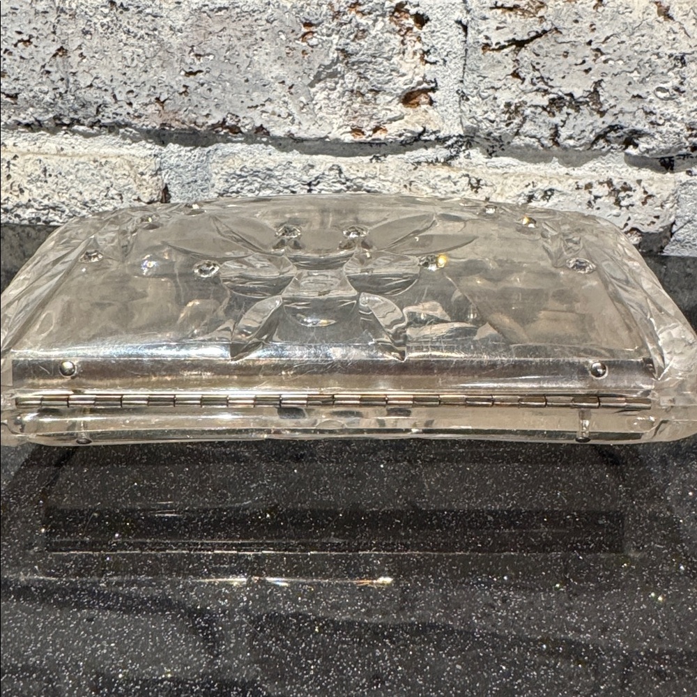 50s Elegant Lucite Clear Clutch Bag - Picture 11 of 13